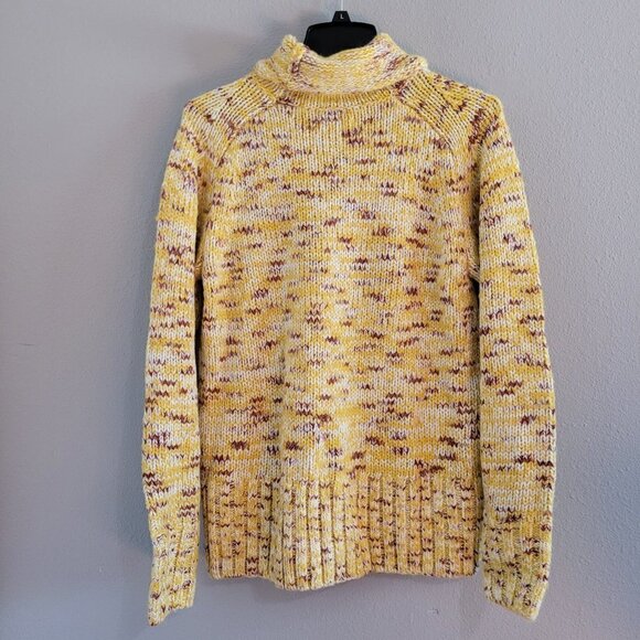 Lou & Grey | Chunky Knit Turtleneck Findley Sweater Alpaca Blend Yellow Multi - Picture 1 of 8